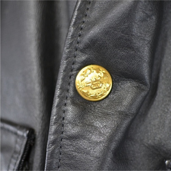 🇺🇸 Vintage US Police Trooper🏍 motorcycle leather jacket. - Picture 10 of 15